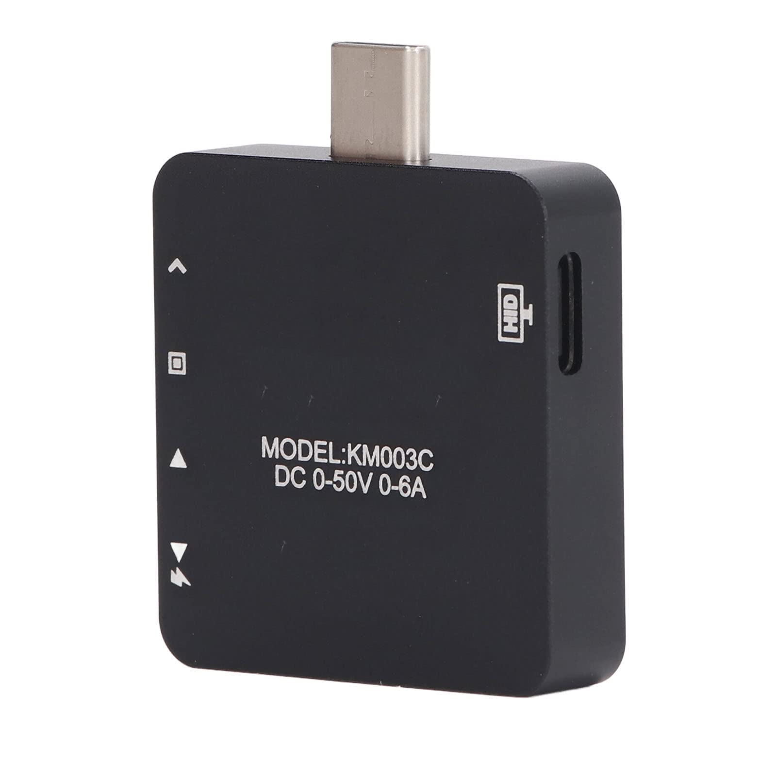 Kadimendium Podwójny Tester Typu C USB PD3.1 Woltomierz Cyfrowy i Amperomierz do Monitorowania Mocy ładowania Telefonu Stal Stopowa Zakres 0-50 V