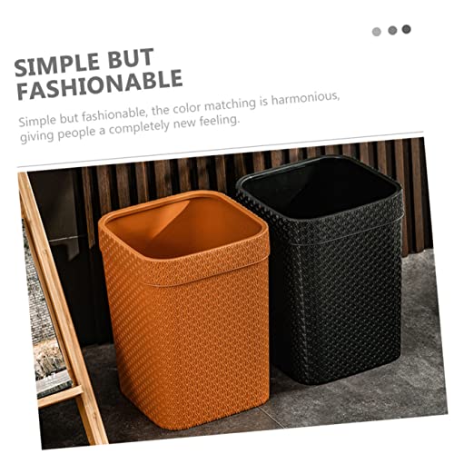 Ciieeo Mülleimer aus Rattan Kapazität Eleganter Abfalleimer für Badezimmer Büro und Schlafzimmer Platzsparend und Kreativ ohne Deckel Orangefarben für Papierkörbe – Bild 6