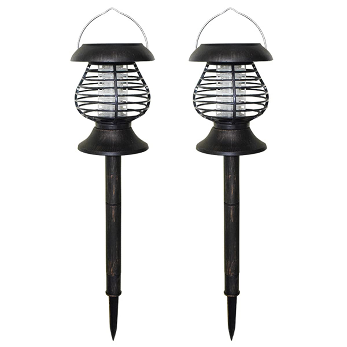 Wiszące lampy solarne, zasilane energią słoneczną wodoodporne lampy retro, jasny krajobraz lampiony, świetna dekoracja na patio, podwórko, ogród i stół, 2 szt