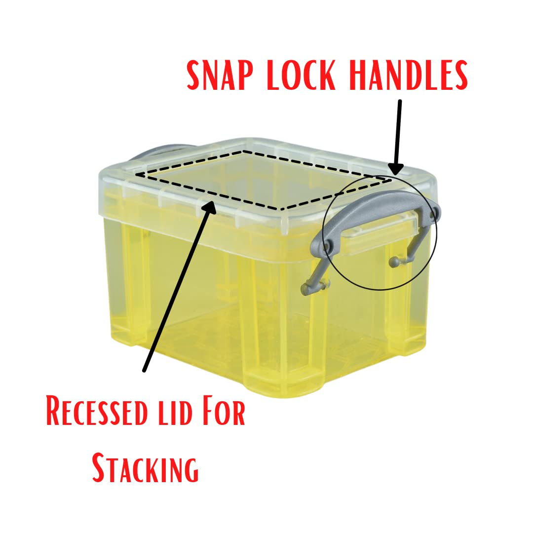 1InTheOffice Stackable Crayon Storage Box, Plastic Container With Lids, 0.14 Liter, Assorted Color, 6 Pack