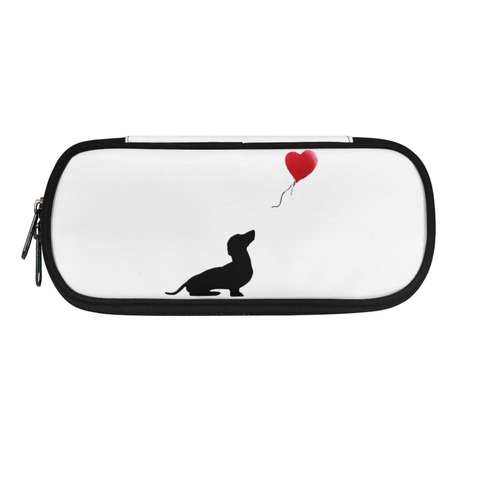 HUGS IDEA Large Pencil Case for Adults Teen Dachshund Dog Office School Supplies Stationery Holder Pencil Organizer Bag Zipper Pen Case Cosmetic Bag — image 1