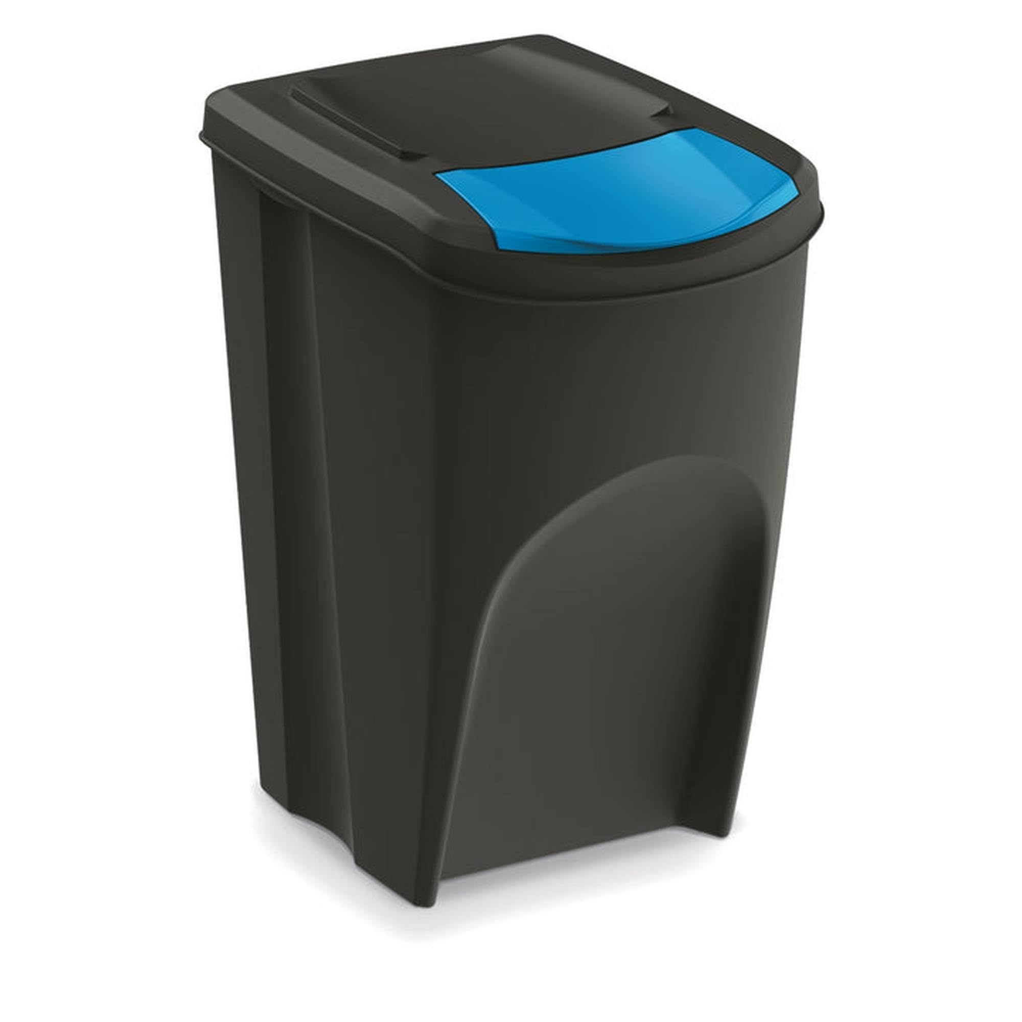 WELL HOME MOBILIARIO & DECORACIÓN Mülltonnen-Set, 100% recycelter Kunststoff, Schwarz, 4 x 35 l, 4 Stück
