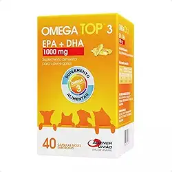 Suplemento Agener Ômega Top 3 para Cães e Gatos com 40 Capsulas - 1000 mg