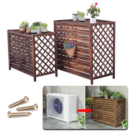 Massivholz-Klimaanlagenregal – verdickter Holzzaun für Außengerät, mittelgroße Klimaanlage, Versteck und stilvoller Schutz