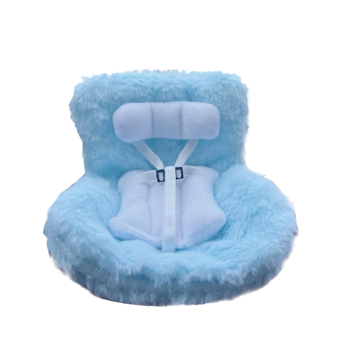 NHQZ Asiento de coche para muñecas Labo con suave cojín de felpa,clip de ventilación,decoracion coche,bonita y práctica decoración de coche para Labo y coleccionistas de muñecas(Azul)