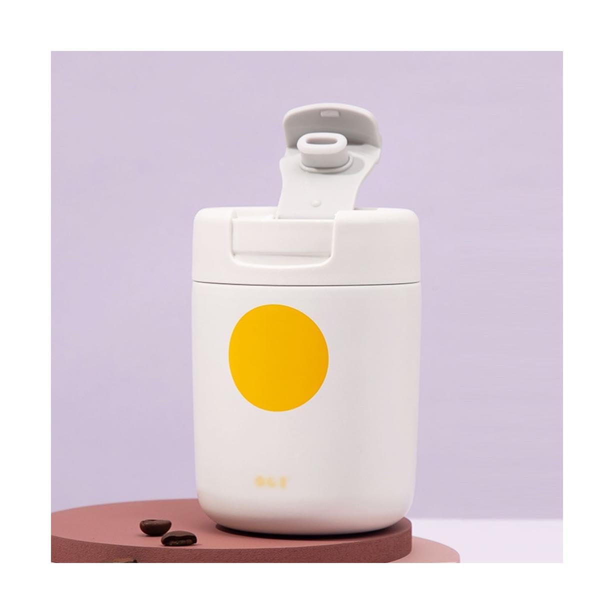 große kapazität 320 ml/10,8 oz Edelstahl-Isolierbecher mit Deckel, tragbarer Reise-Kaffeebecher, Büro-Trinkbecher, Auto-Getränkebecher solide