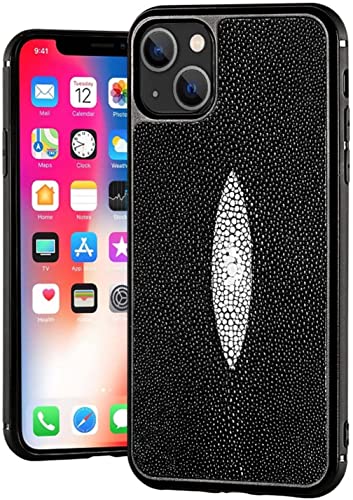 Étui en cuir de poisson perlé KANUZ pour iPhone 13 chic et antichoc