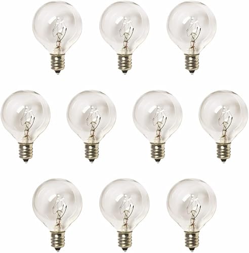 YiLighting - Bombilla incandescente G40 de 5 W para interior y exterior de repuesto (10)