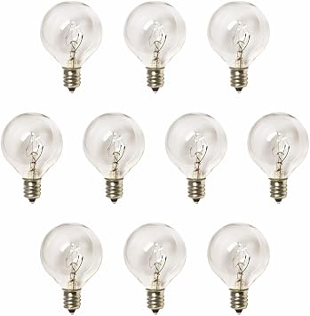 YiLighting G40 Globe Bulb 5W Incandescent Bulbs for Indoor Outdoor String Light Bulbs Replacement 10