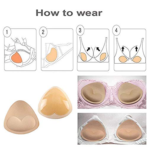 Topbine Bra Inserts Self-Adhesive Bra Pads Inserts Removable Silicone Breast Lift Sticky Cups (Colorful) #TOP4