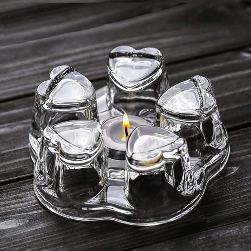 JINELZA Candle Stand Tea Pot Heating Warmer Base Teapot, Tea Warming Stand Glass, Teapot Warmer Base for Coffee Water Milk Beverage Accessories, Kettle Teapot Warmers... - Image 2