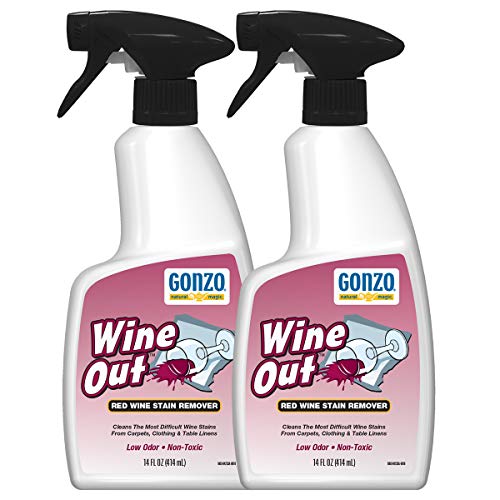 Gonzo Natural Magic - Wine Out - 2 Pack - 14 oz - Removes Wine Out Stains from Carpets, Rugs, Linens, Table Cloths, Furniture, Upholstery