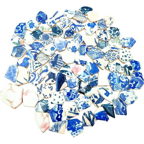 Azulejos de mosaico de cerámica de porcelana de 500 g para manualidades, cocina, piscina y macetas, suministros para hacer mosaicos (color mezcla de porcelana)