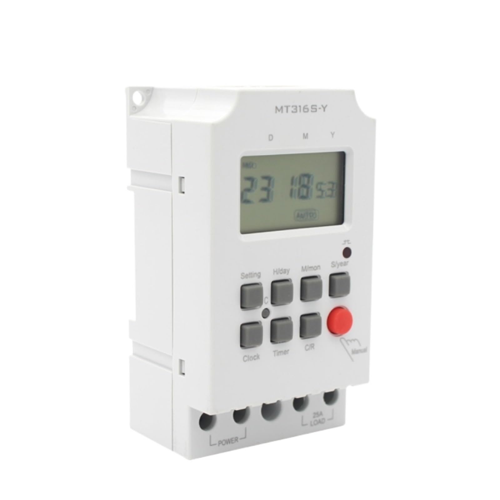 MT316S-Y 220 VAC 25 A programowalny timer Din Rail z timerem dziennym/miesięcznym/rocznym cyfrowym przełącznikiem czasu