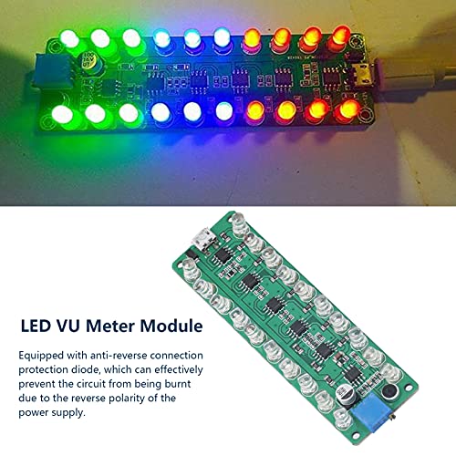 DC 5 V-12 V VU Meter LED VU Meter Module Spraakbesturing Omgekeerde Verbinding Bescherming 10 Cm X 3 Cm Melodie Licht… - Image 4