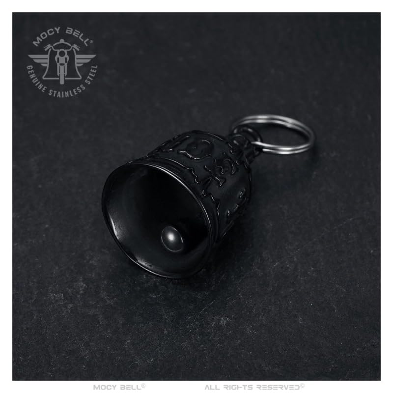 Moto campana ECG RIDE TO LIVE Portafortuna MOCY BELL Acciaio inox nero