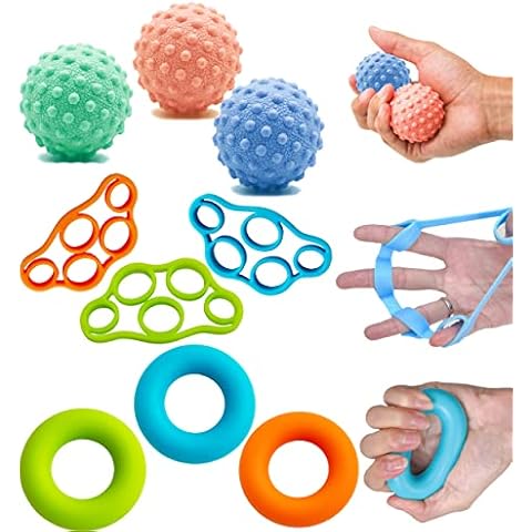 Hand Grip Strength Trainer Kit/ Finger Exerciser/ Hand Exerciser Balls for Hands Therapy/ Stress Relief/ Arthritis& Grip Strength Therapy Cover