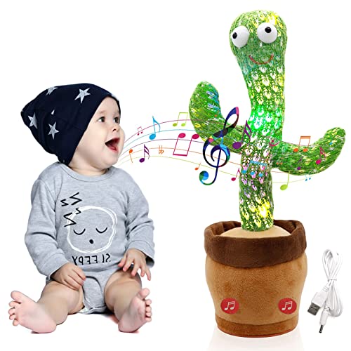 Dancing Cactus,Cactus Toy for Kids,Dancing Singing Cactus Toy,Cactus Toys That Repeats Your Words,Electric Dancing Cactus Plush Toy for Babies,TikTok Mimicking Cactus,Plush Toy Gift for Children Play
