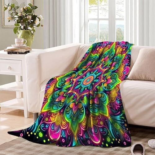 Couverture microfibre chaude et moelleuse jeté de canapé mandala - 4