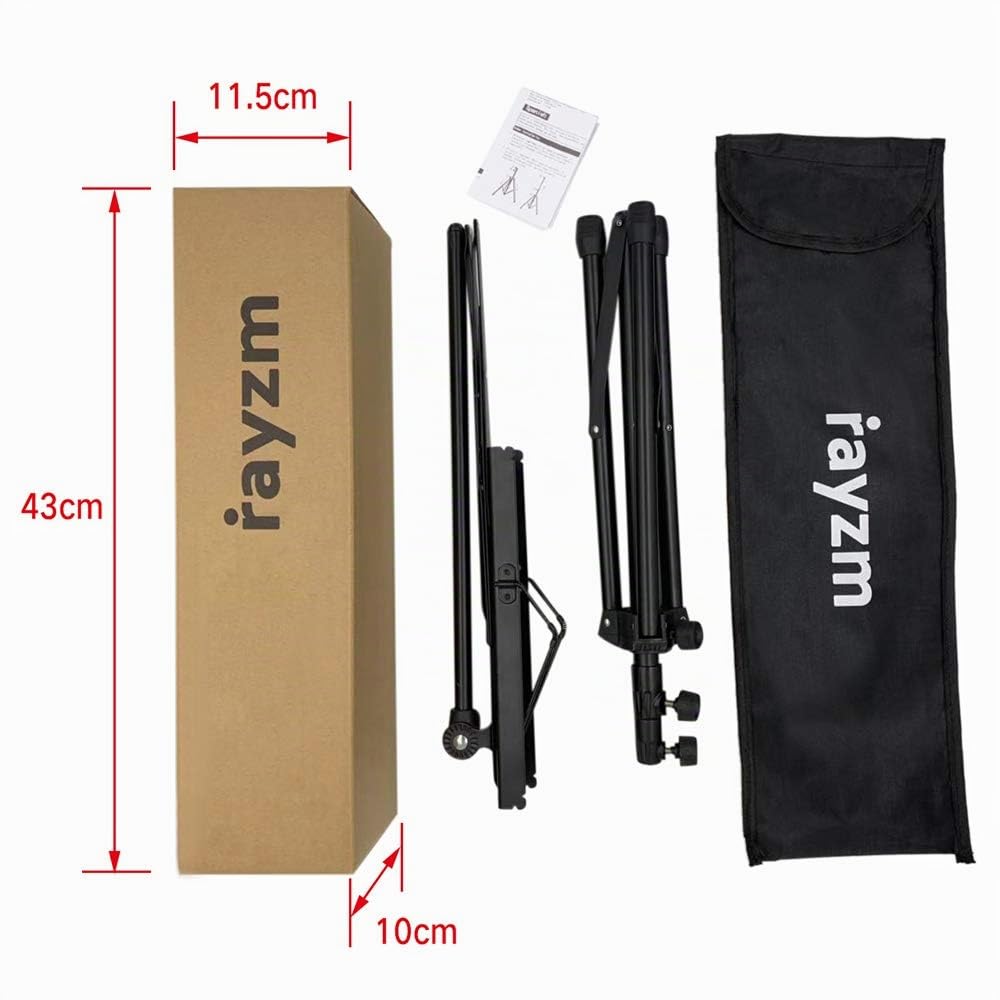 Rayzm leggio robusto portatile e pieghevole leggio in metallo con borsa da viaggio. Altezza regolabile, carico massimo 1,5 kg, leggero e compatto adatto per i viaggi e sistemabile nel ripostiglio