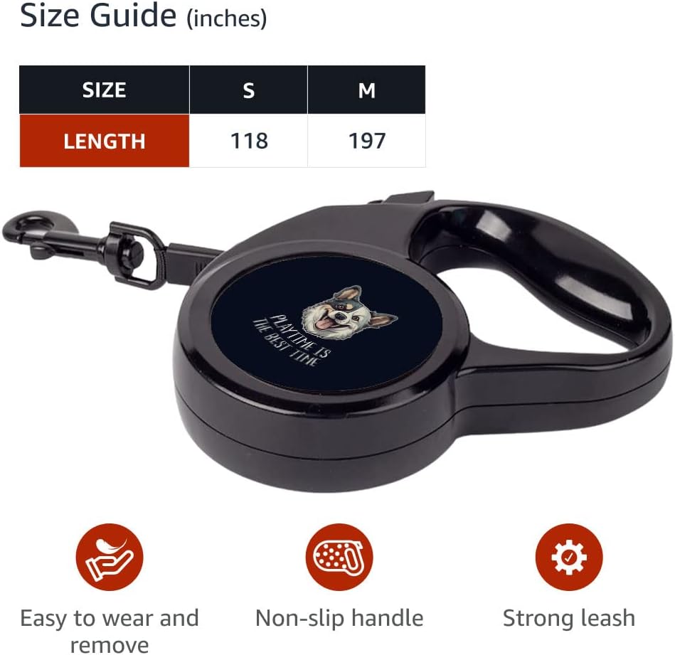 Cute Funny Retractable Pet Leash - Illustration Leash - Unique Dog Leash - 197 inches