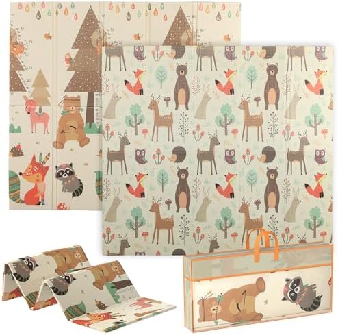 AIYAPLAY Reversible Folding Padded Baby Mat, 196 x 176 x 1.5 cm, ...