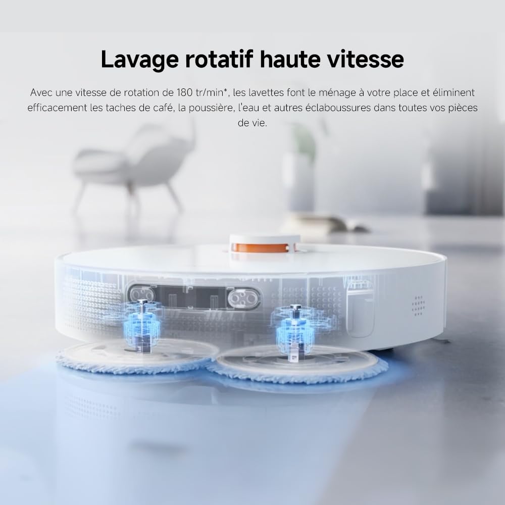 XIAOMI Robot Vacuum X20+, Station Tout-en-Un avec vidage, Lavage & séchage Auto, Aspiration 6000 Pa, évitement d’Obstacles S-Cross™, Navigation LDS, Commande vocale Via Mi Home.