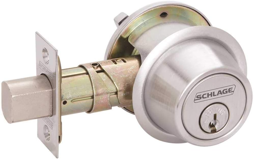 Commercial B560P626 Grade 2 Single Cylinder Deadbolt with C Keyway with 12287 Latch and 10094 Strike Satin Chrome Finish, Model Number: B560P 626 KA4C 12-287 10-094