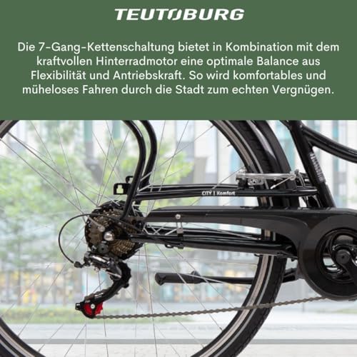 Senne Fahrrad Pedelec Citybike Elektrofahrrad schwarz, E-Bike 28 Zoll, 10,4 Ah/36V Lithium Ionen Akku, 7-Gang Shimano-Kettenschaltung – Bild 8