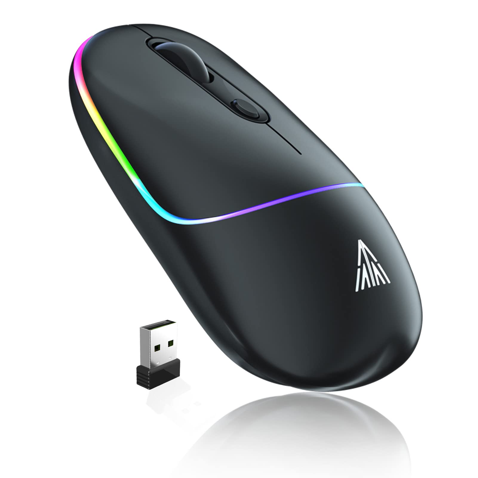 2.4GHz Wireless Mouse, Adjustable 1600 DPI,Rechargeable Wireless Computer Mouse for PC Mac Laptop, Desktop