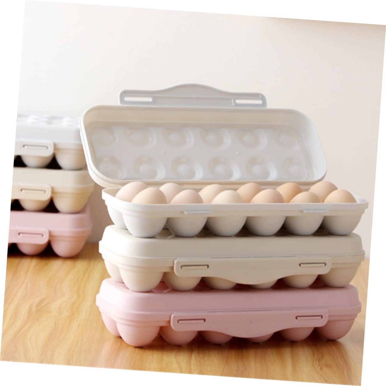 Boîte à œufs, Lot de 6 boîtes à œufs compartimentées (12 au total), distributeurs d'aliments, paniers, bacs, supports