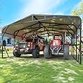 AirWire 20’x20’ Carport Canopy Metal Carport Heavy Duty Car Port Galvanized Steel Roof, Reinforced Stable Triangle Frame Enhanced Base for Snowy Windy Carports Car Tent for Car,Pickup,RV,Tractor,Boat