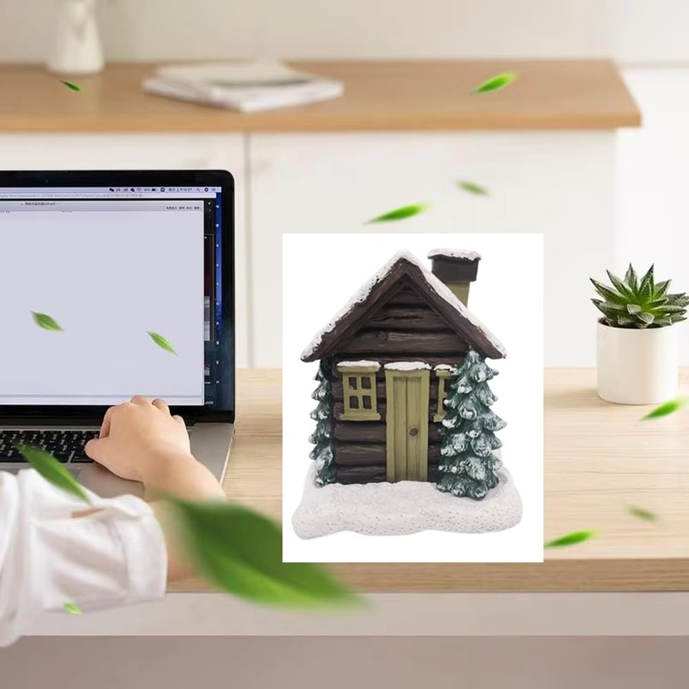 Weihnachtshaus Räucherkegel-Halter Aus Harz - Festliche Duftdekoration Mit Zubehör