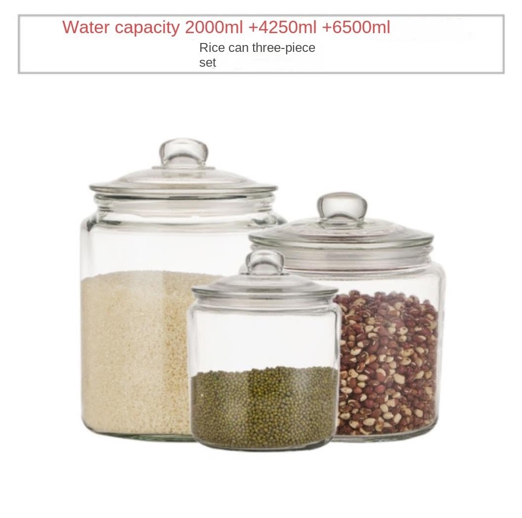 Vorratsgläser mit Deckel 3 Stück Glas Keksdose Mit Deckel Lebensmittel Vorratsbehälter for Kekse Süßigkeiten Aufbewahrungsgläser Küche(1 Set)