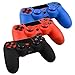 immagine 2ASIV Silicone Protezione Pelle Custodia Caso Copertura Antiscivolo per PS4 Controller (3 Pz, Nero + Rosso + Blu) con 6 Pz Thumbsticks