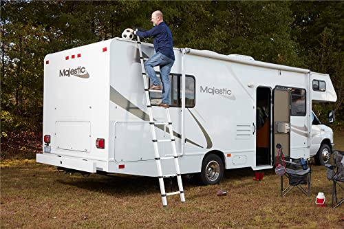 image for COSCO SmartClose 14-ft Max Reach Height Aluminum Telescoping Ladder wi