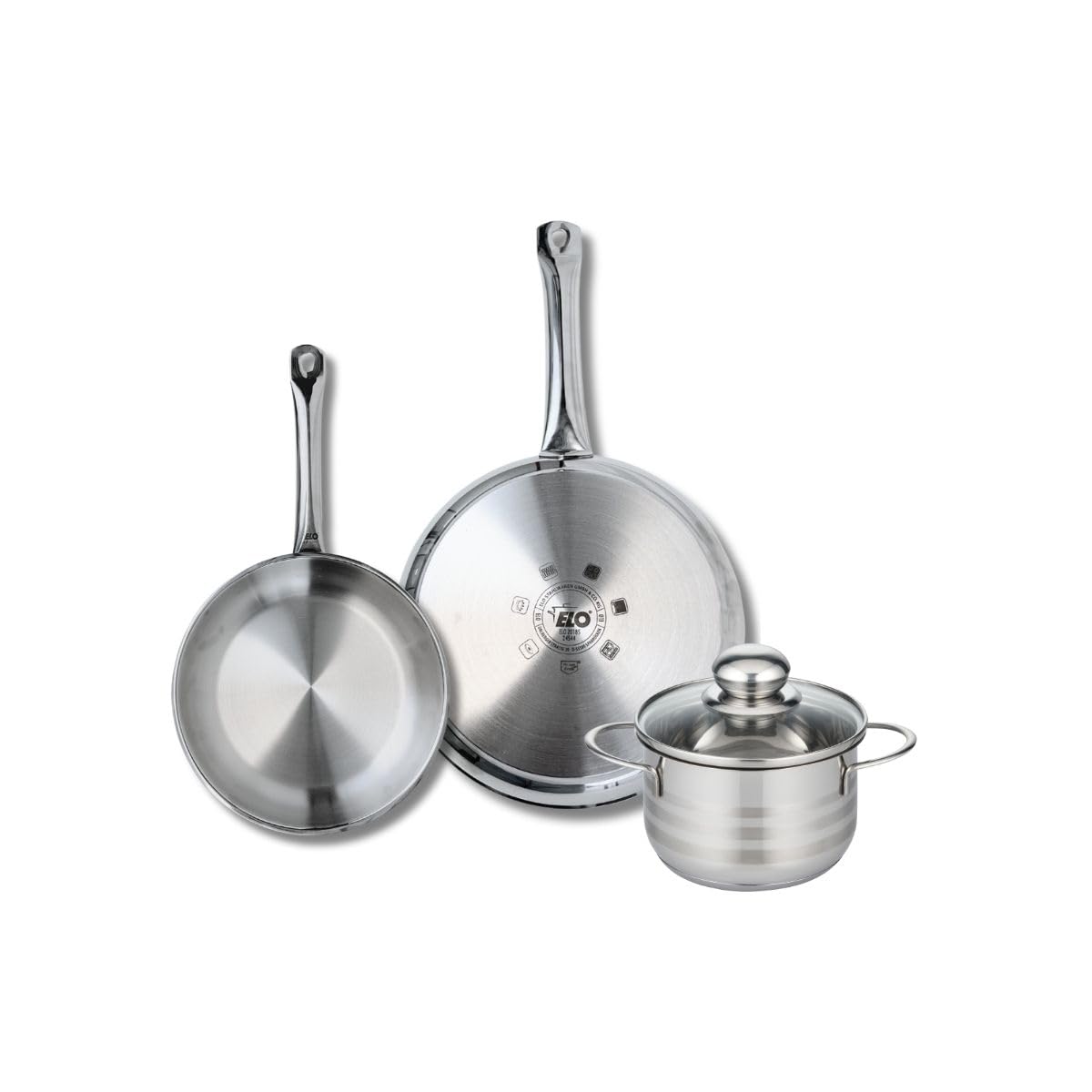 Elo Batterie cuisine 2 poêles 24/28 cm et faitout 16 cm