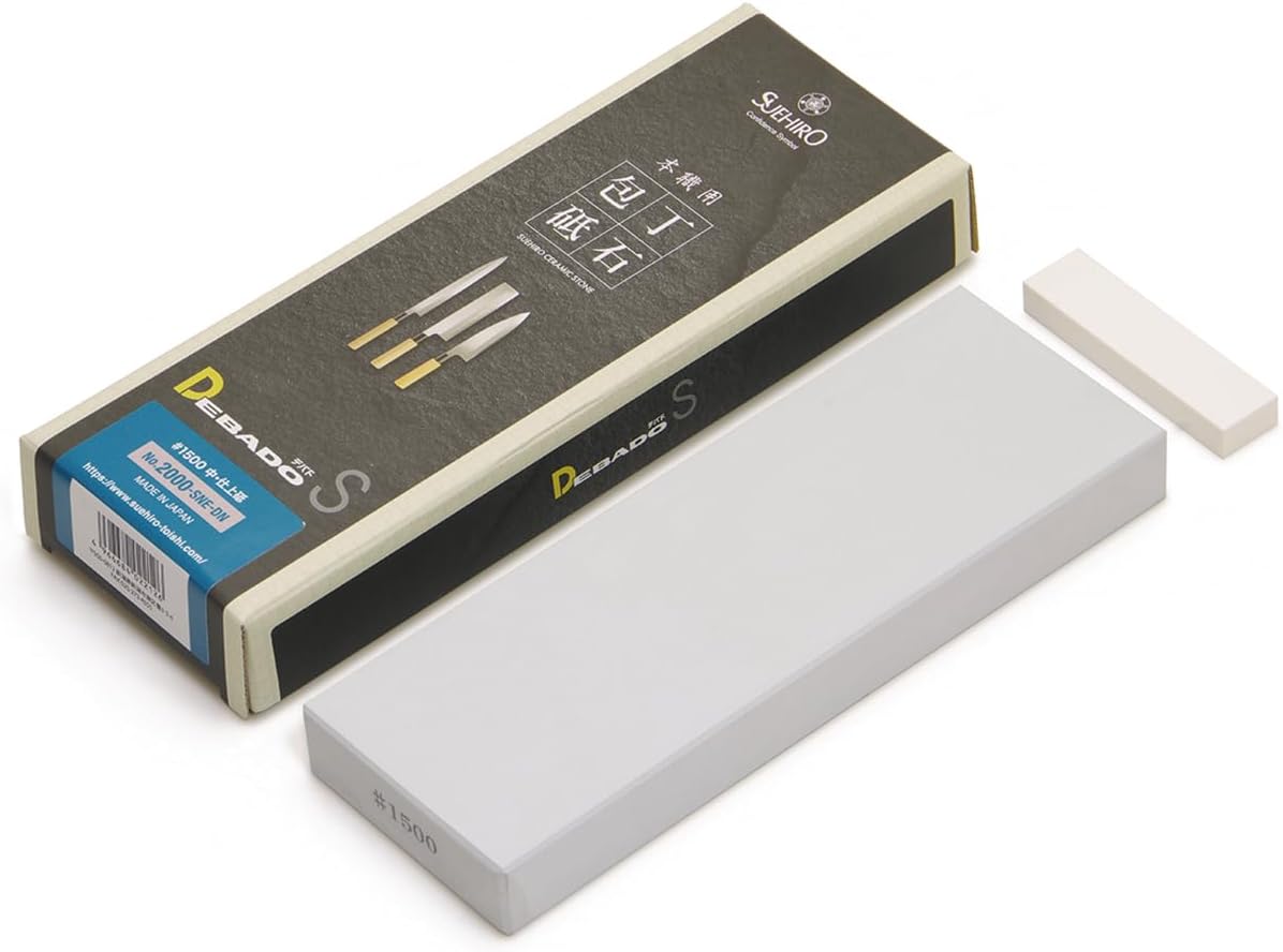 SUEHIRO DEBADO S Professional-Use Whetstone for Knives No. 2000-SNE-DN Medium-Finishing Grit #1500 Standard Size 8.07 x 2.87 x 0.90 Inches (Stand Not Included)