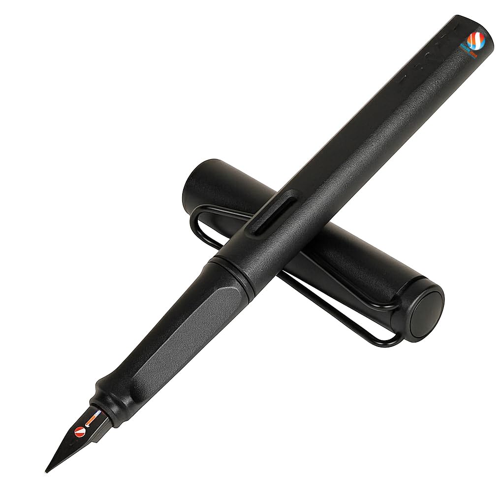Eshcon Fountain Pen Wire Clip Black Matt Colour Coal Back Flat Nib