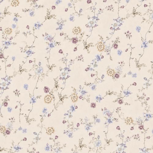 Image of VOMZER Single (36x72) 300 TC Soft Cotton Feel Microfiber All Around Elastic Fitted Single Bedsheet with 1 Frill Pillow Covers | Vintage Floral