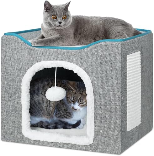 BRIAN & DANY Casa para Gatos Plegable y Lavable a Máquina, Cubo d...