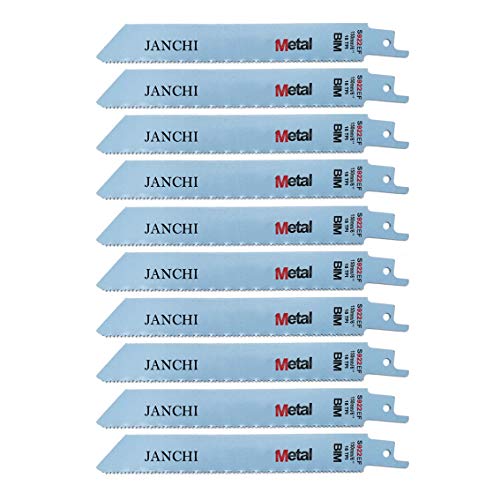 6-Inch 18TPI Metal Cutting Reciprocating Saw Blades, Straight Back, Bi-Metal Top Material Demolition Reciprocating Saw Blades for Thin Metal Cutting [1.5-4mm], Pipes, Profiles [Dia.5-100mm] 10-Pack