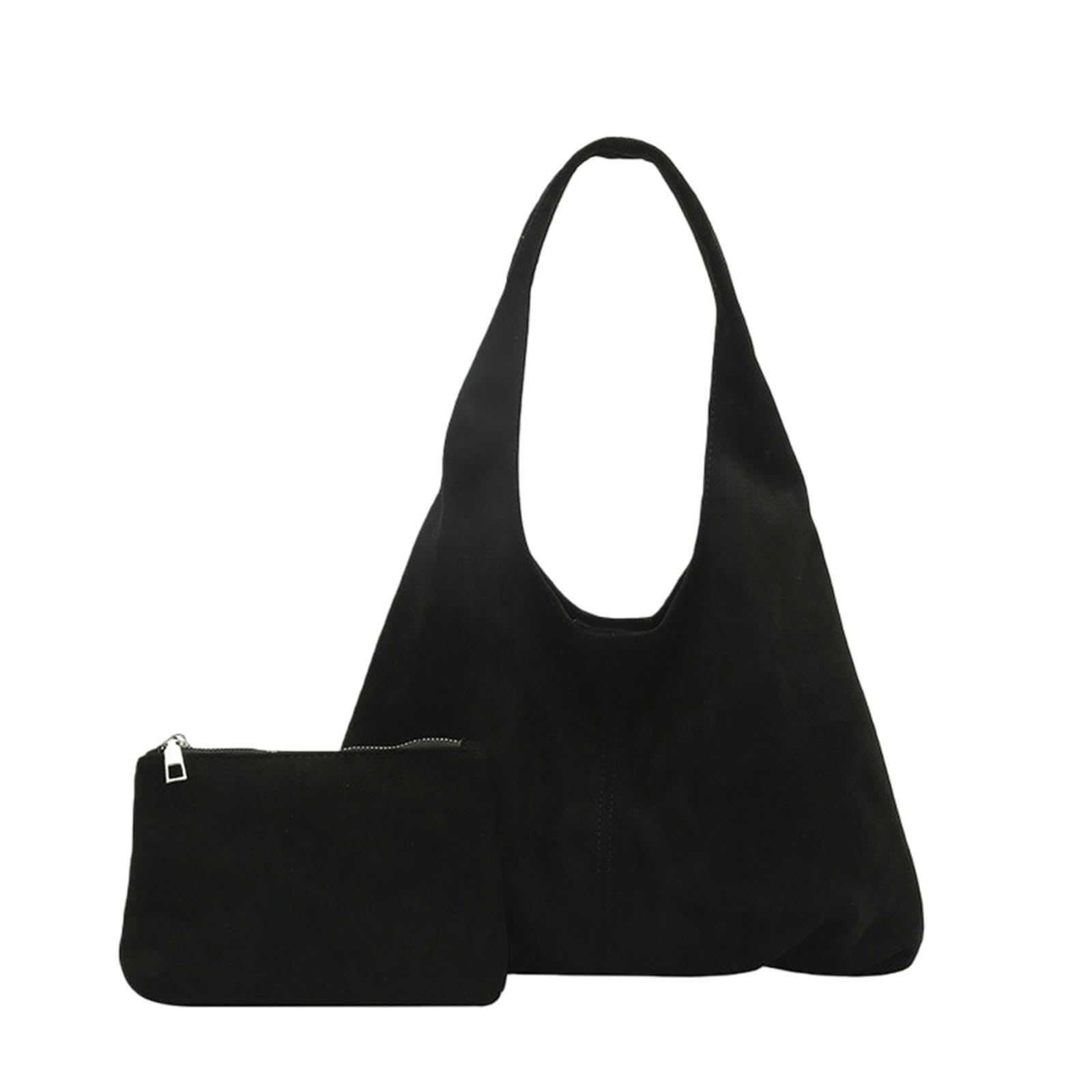 Damen Handtasche Modische Schwiegermutter-Tasche Aus Wildleder Für Frauen, Die Pendeln, Achseltasche Mit Großem Fassungsvermögen, Hochwertige Nischen-umhängetasche-schwarz