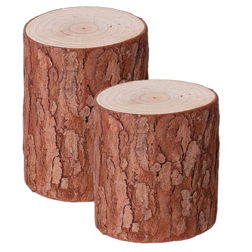 Ceppo di legno: realizzato in legno di abete di alta qualità, sicuro e resistente per un uso durevole, ceppo di legno rustico