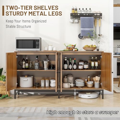 Zlwjgy Credenza Rattan Buffet Cabinet, Sideboard Storage Accent Cabinet thumb #2