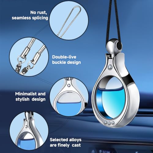 Image of Alloy Car Diffuser - Refillable DIY (No Oil) | 5-Layer Scratch-Proof + Crystal | Commute /Travel car aromatherapy