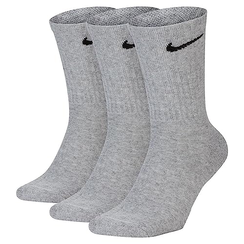 Nike Unisex Everyday Cotton Cushioned Training Crew Socks 3 Pack (G(SX7664-064)/B, Large)