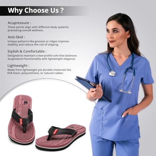 Image of Ortho + Rest Men's Flip Flops with Acupressure Footbed | Soft Doctor Slipper for Pain Relief | All Day Wear Slipper | Stimulate Blood Circulation, Relieve Foot Tension and Relaxation