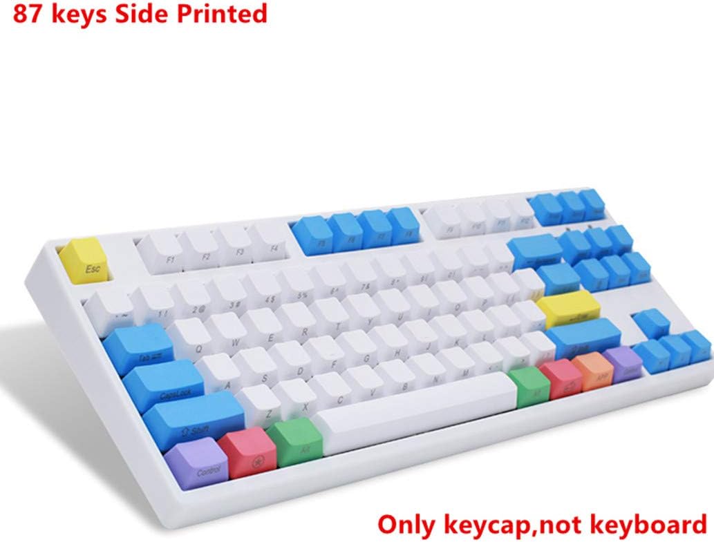 87/104/108 Keys Chalk PBT Keycap Laser Carving Keycap ANSI OEM for Cherry MX Gaming Mechanical Keyboard Top/Side/Non Printed (108 Keys,Top Printed)