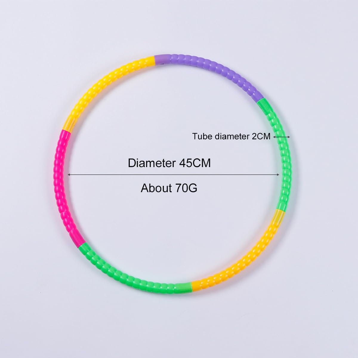 Hula Hoop Bambini Regolabile 12 Segmenti - Diametro 44-75 Cm, Per Fitness E Giochi, In PE